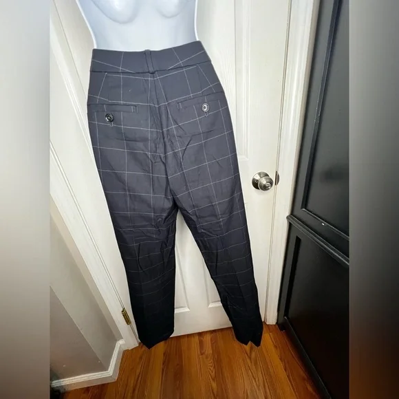 Banana Republic Women’s 2 Avery Blue Windowpane Plaid Crop Trouser Dress Pant XS - Picture 6 of 16